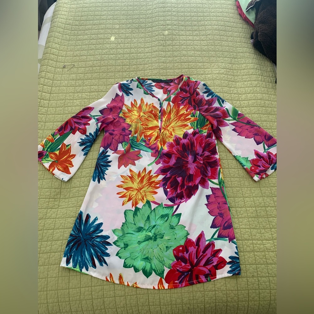 Colorful floral tunic by Zara XS